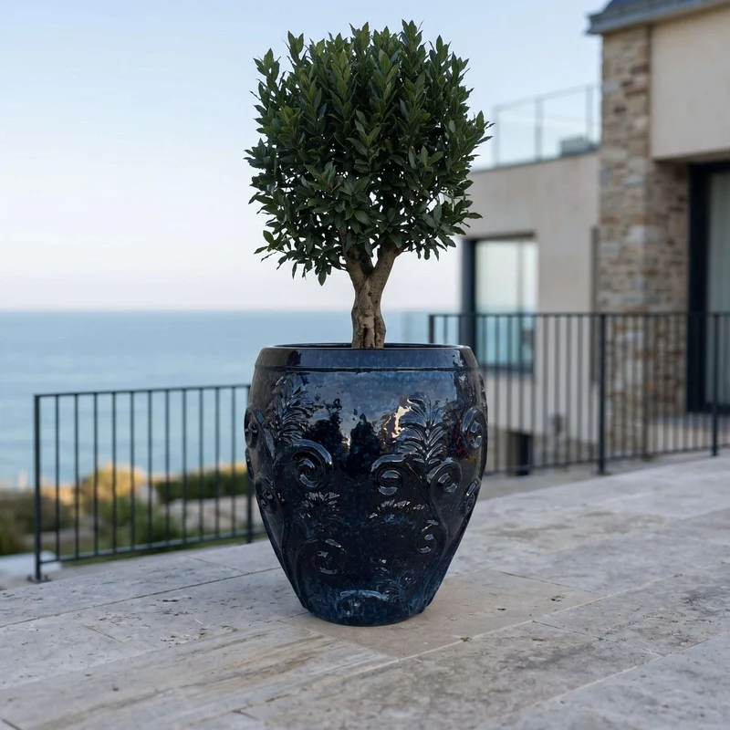 Pot GAIA 53x57cm bleu abysse