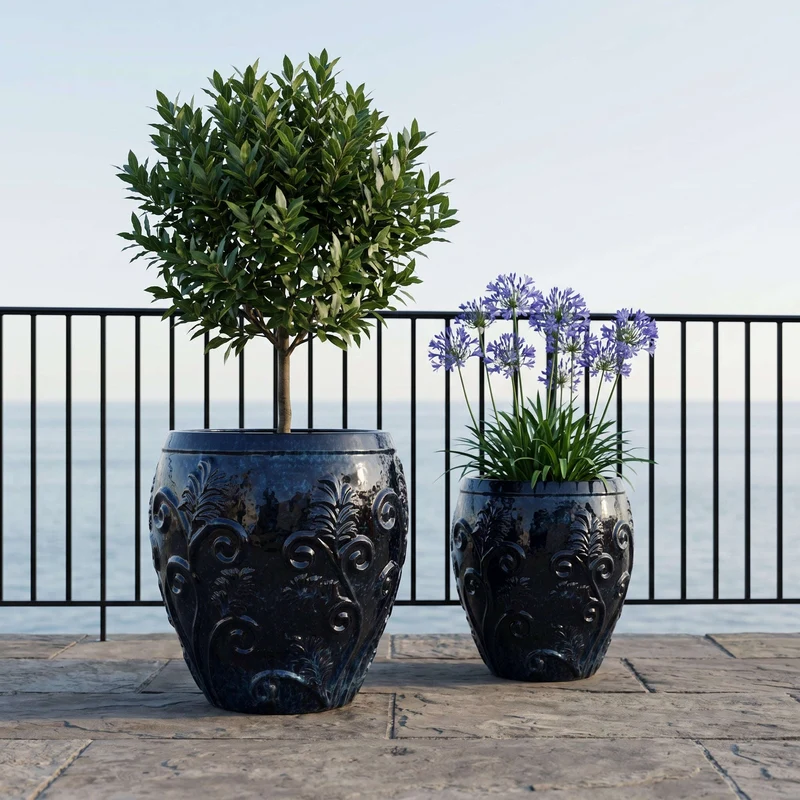 Pot GAIA 53x57cm bleu abysse