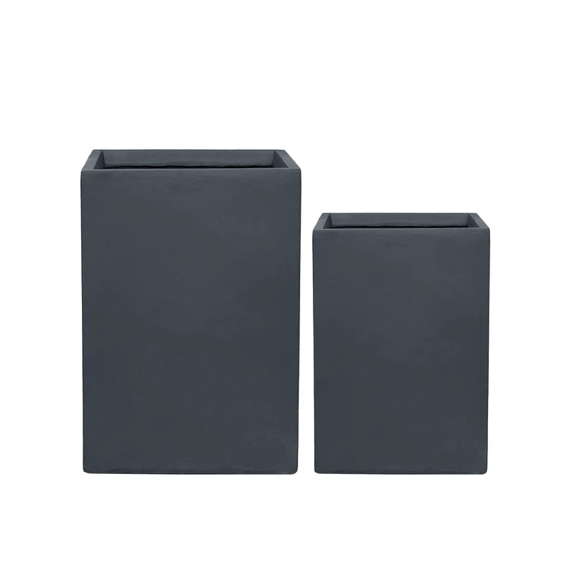 Cache-pot pré percé KUBIX 38x54cm gris foncé
