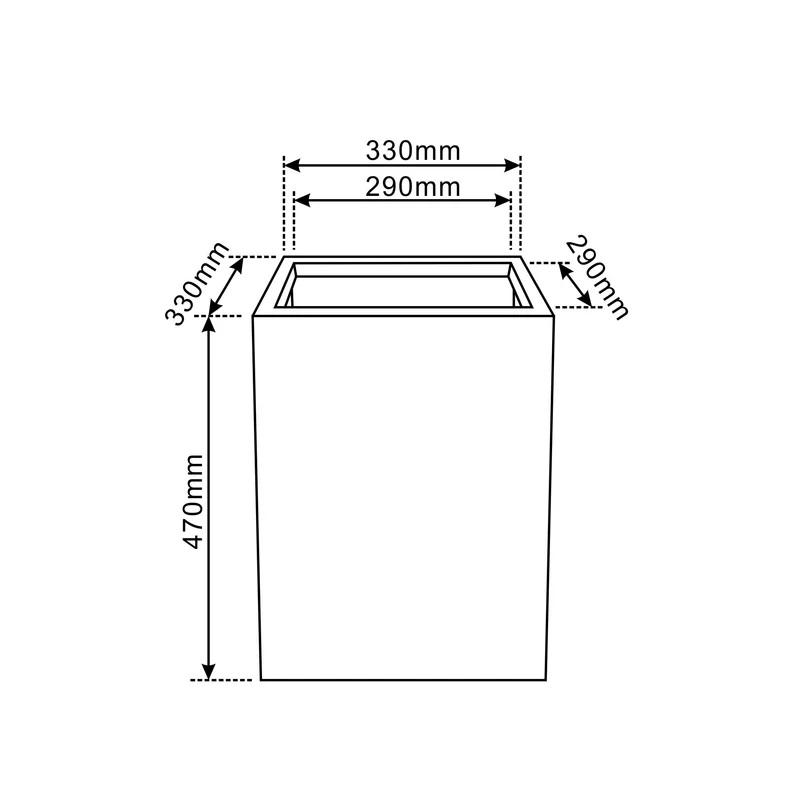 Cache-pot pré percé KUBIX 33x47cm gris foncé