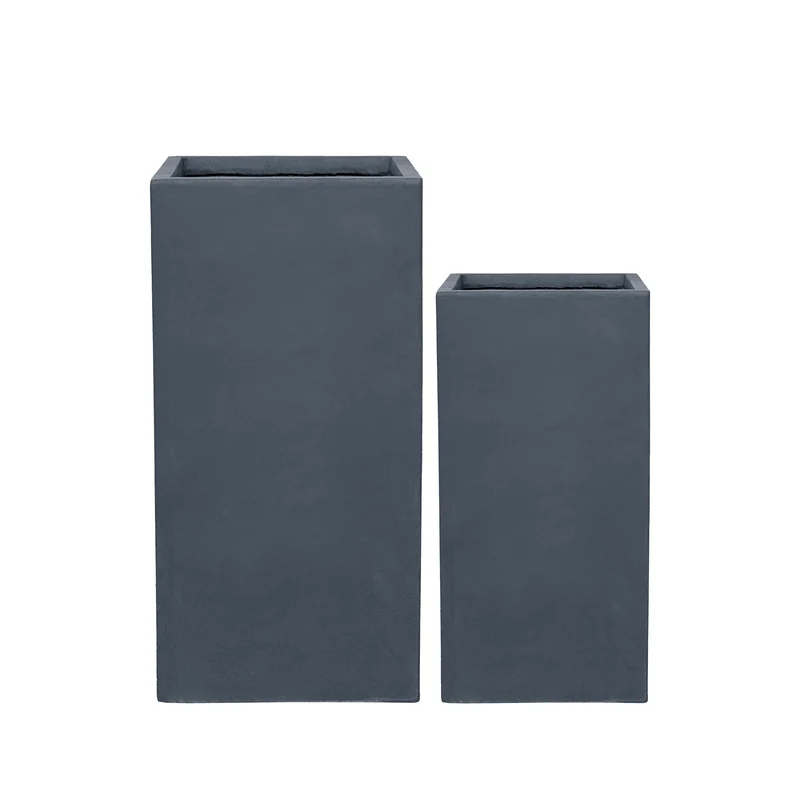 Cache-pot pré percé KUBIX 41x81cm gris foncé