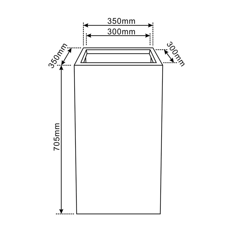 Cache-pot pré percé KUBIX 35x70cm gris foncé