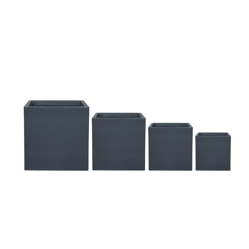 Cache-pot pré percé KUBIX 75x75cm gris foncé