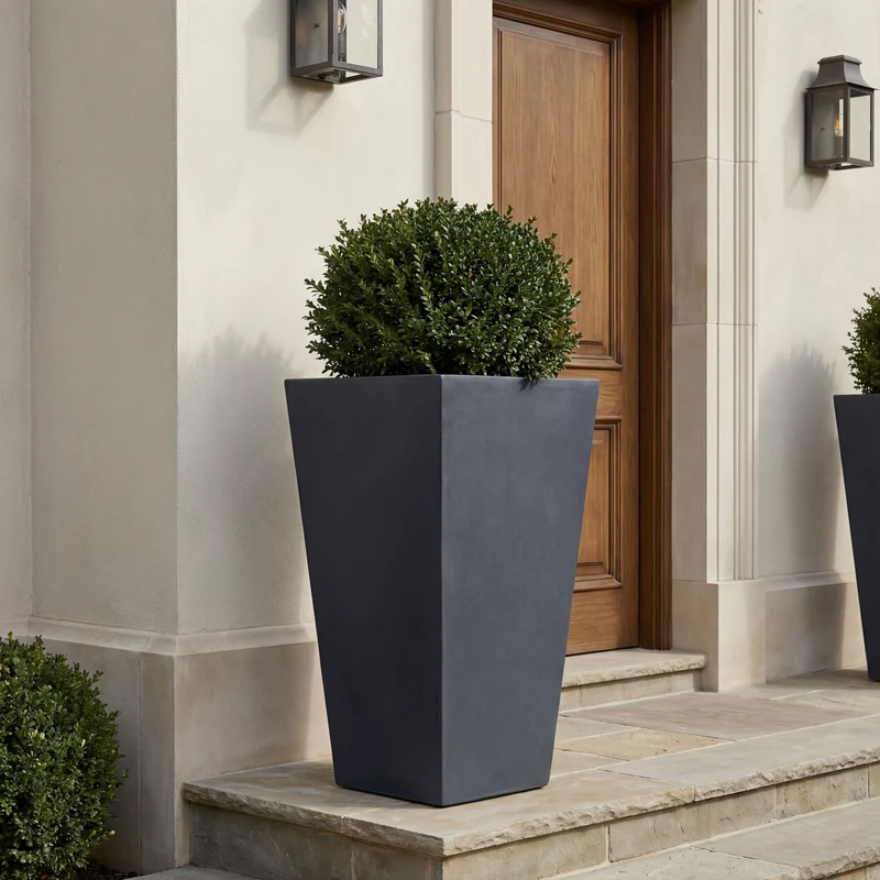 Cache-pot pré percé AERIS 40x62cm gris foncé