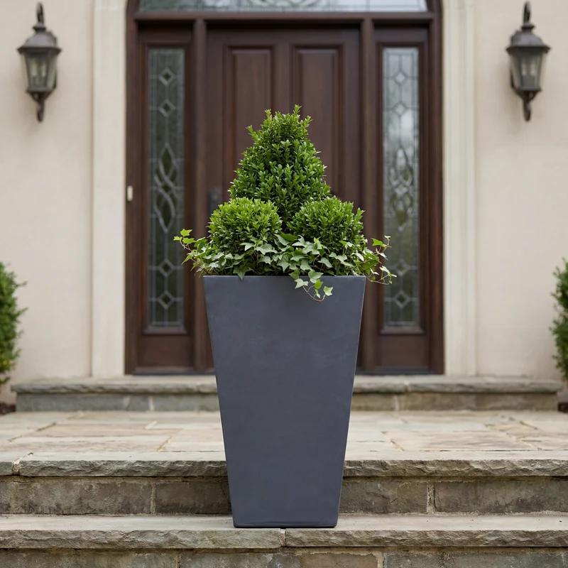 Cache-pot pré percé AERIS 40x62cm gris foncé