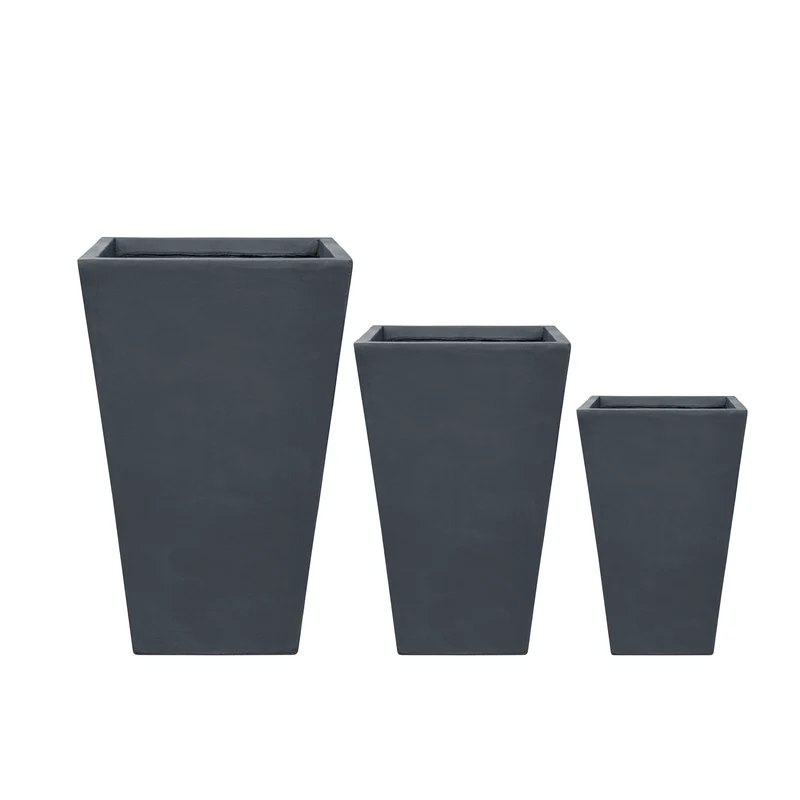 Cache-pot pré percé AERIS 40x62cm gris foncé