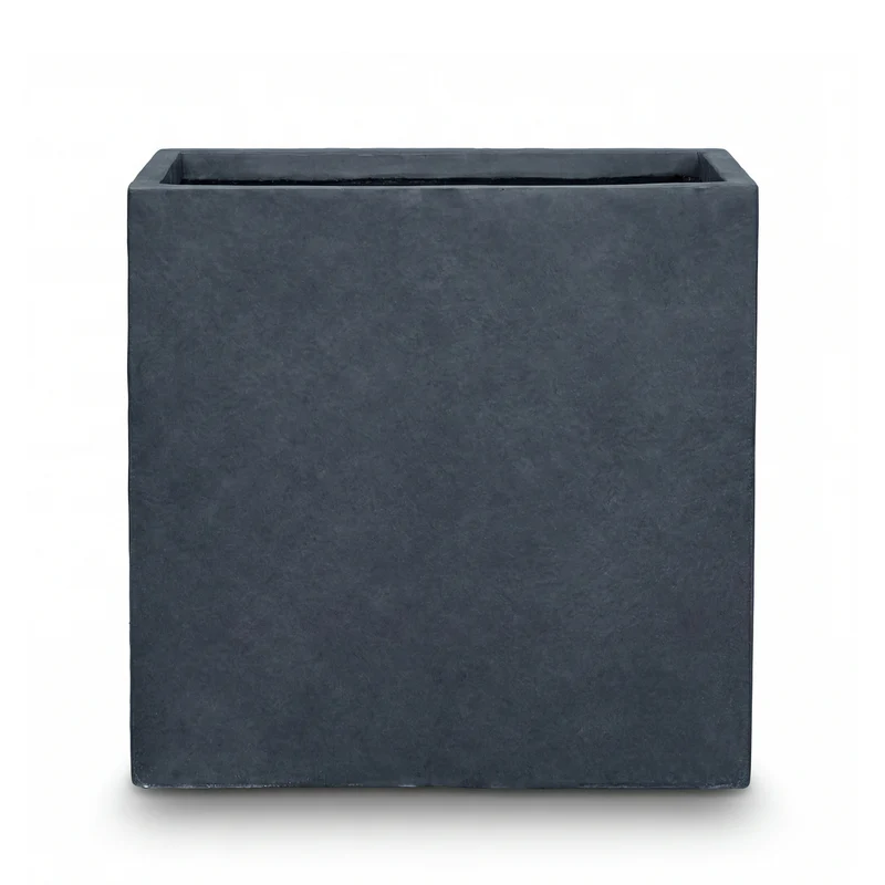 Cache-pot pré percé KUBIX 60x60cm gris foncé