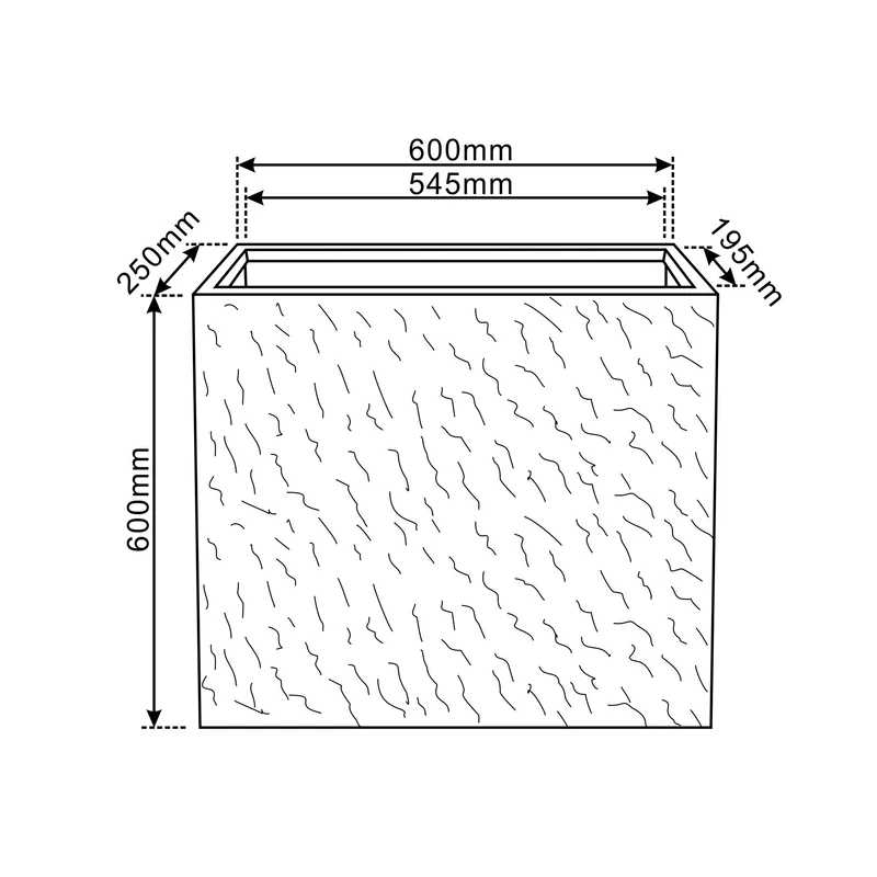 Jardinière ALPHA 60x25x60cm gris foncé