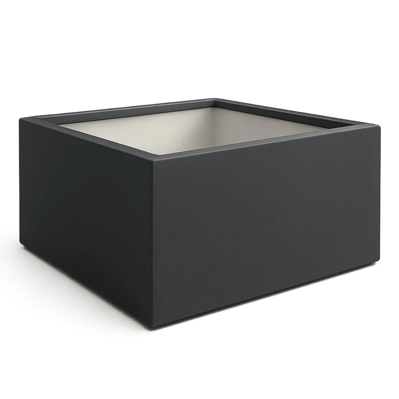 GARDRA Jardinière en polyester grise noire 160x160x80 cm RAL 7021