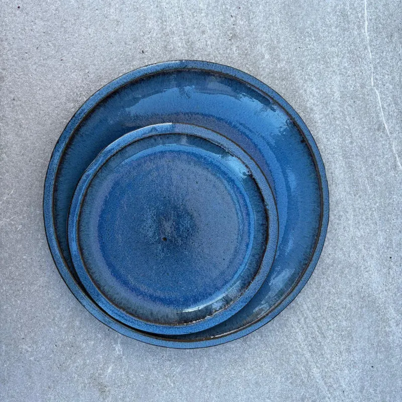 Soucoupe 18cm bleu antique