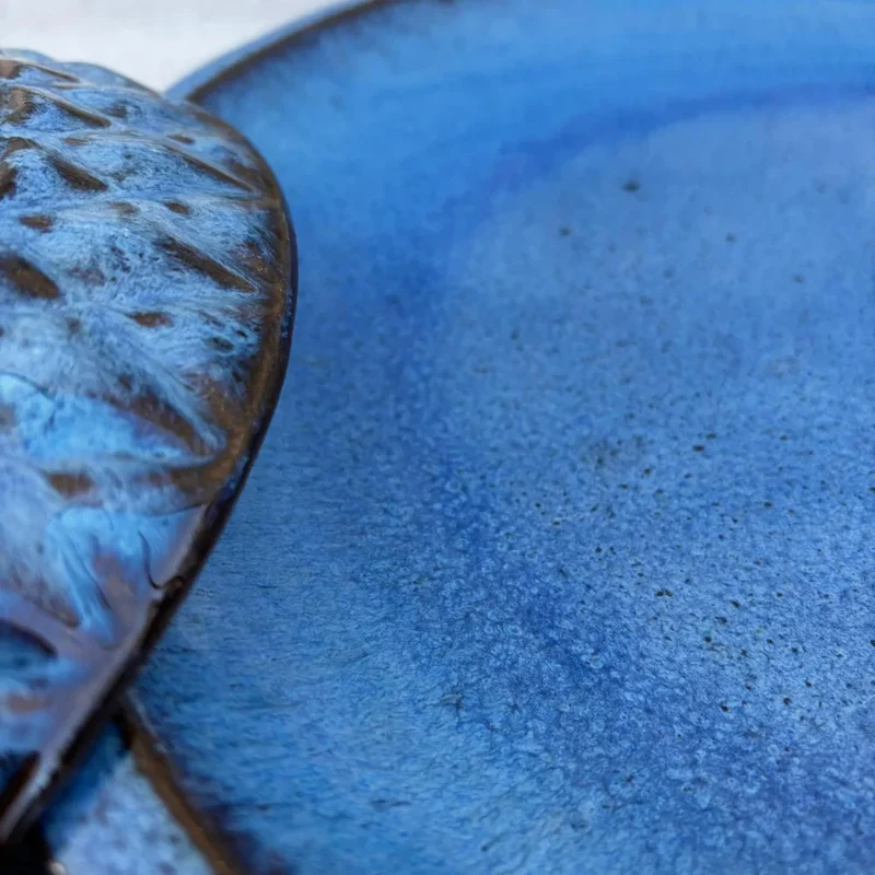 Soucoupe 18cm bleu antique