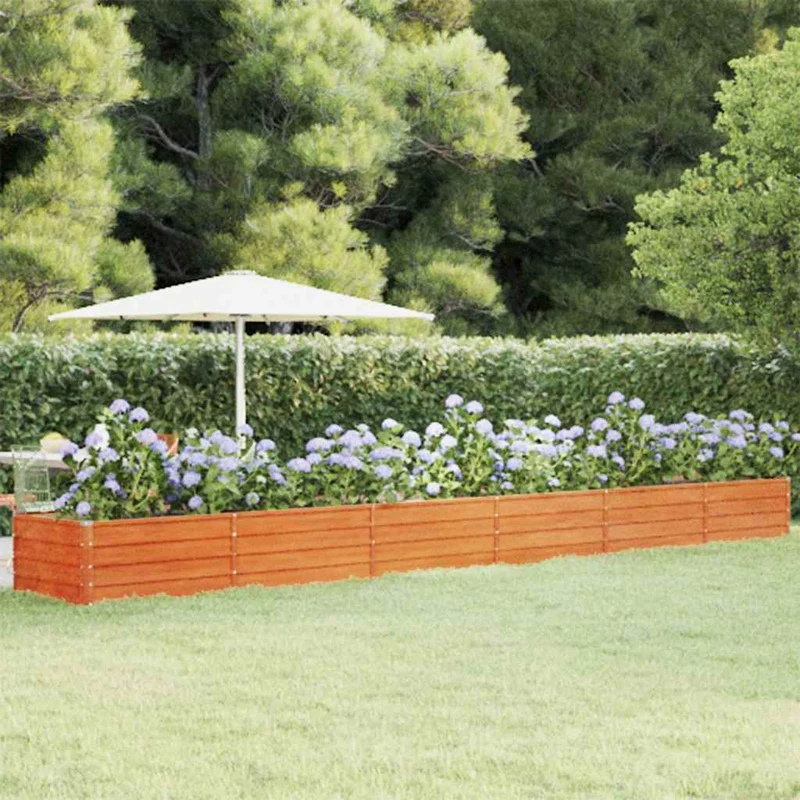 Arriate Oxidado De Acero Corten 600x80x45 Cm