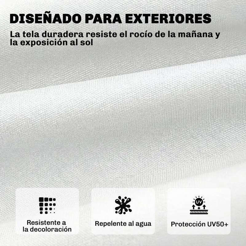 Outsunny Cojín Para Banco Y Tumbona Protección Uv50+ 198x65x13 Cm Crema
