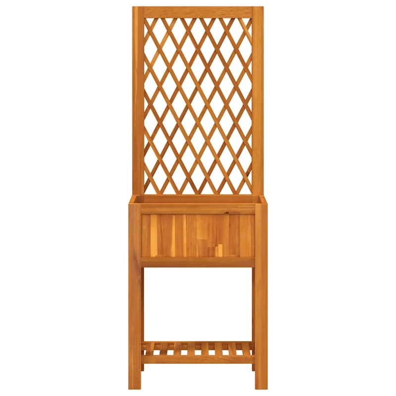 Jardinera Con Enrejado Y Estante Acacia Maciza 55x29,5x152 Cm