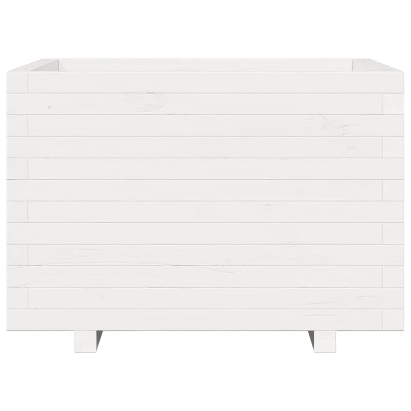 Jardinera Madera Maciza De Pino Blanco 70x70x49,5 Cm