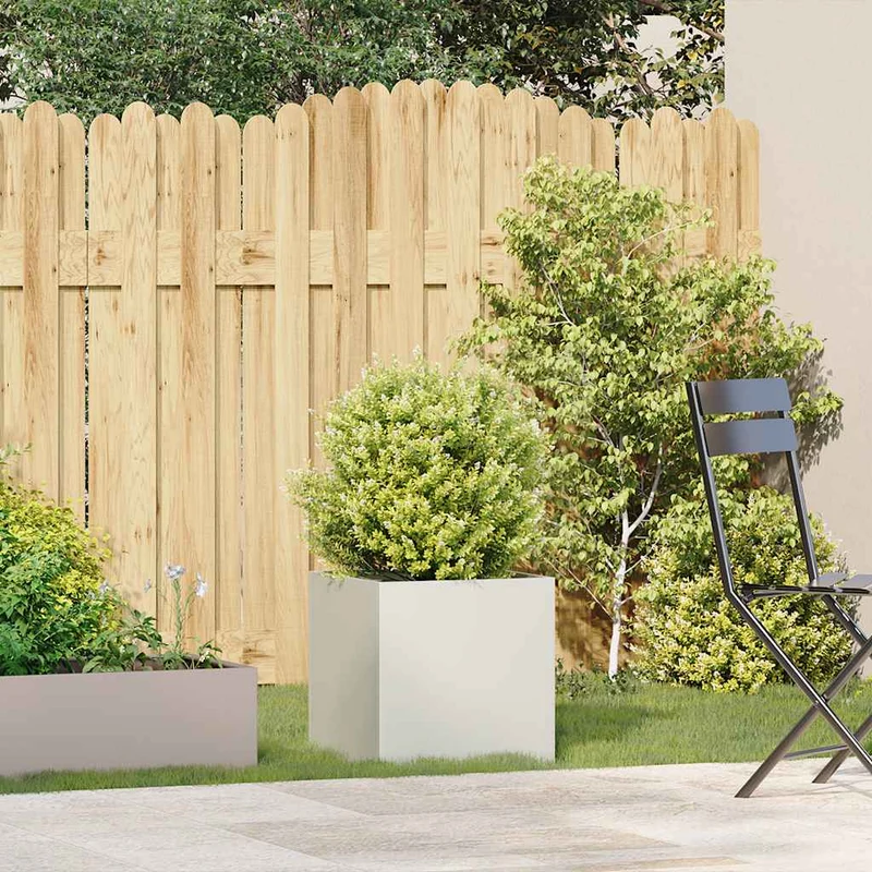 Jardinera De Acero Laminado En Frío Blanco 40x40x40 Cm