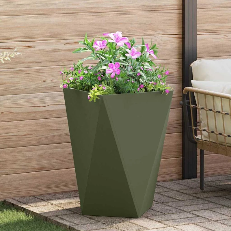Jardinera Verde Oliva 50 X 50 X 75 Cm Acero