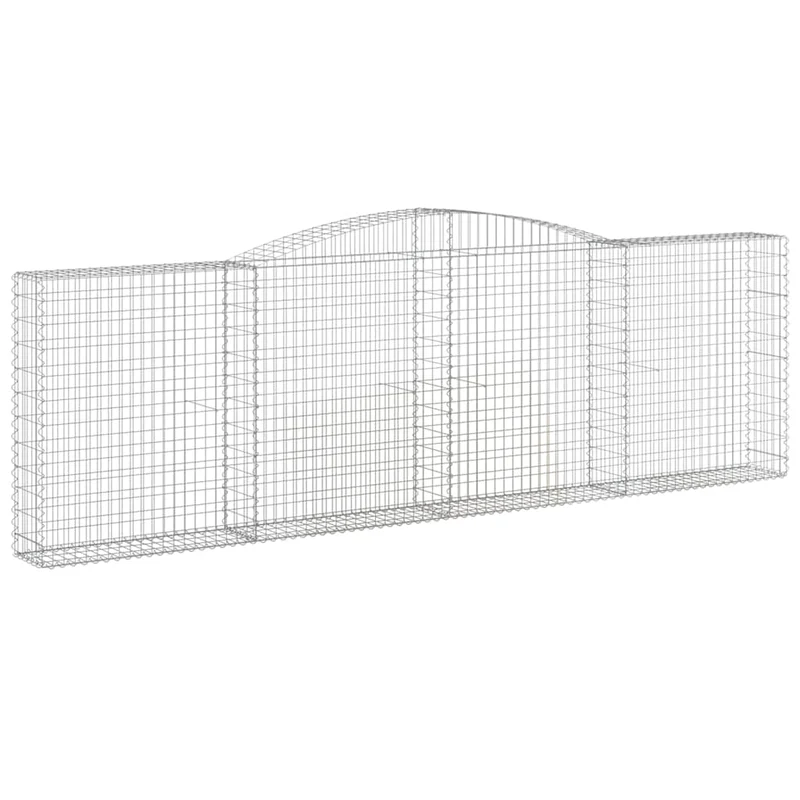 Cestas De Gaviones 9 Uds Forma De Arco Hierro 400x30x120/140 Cm