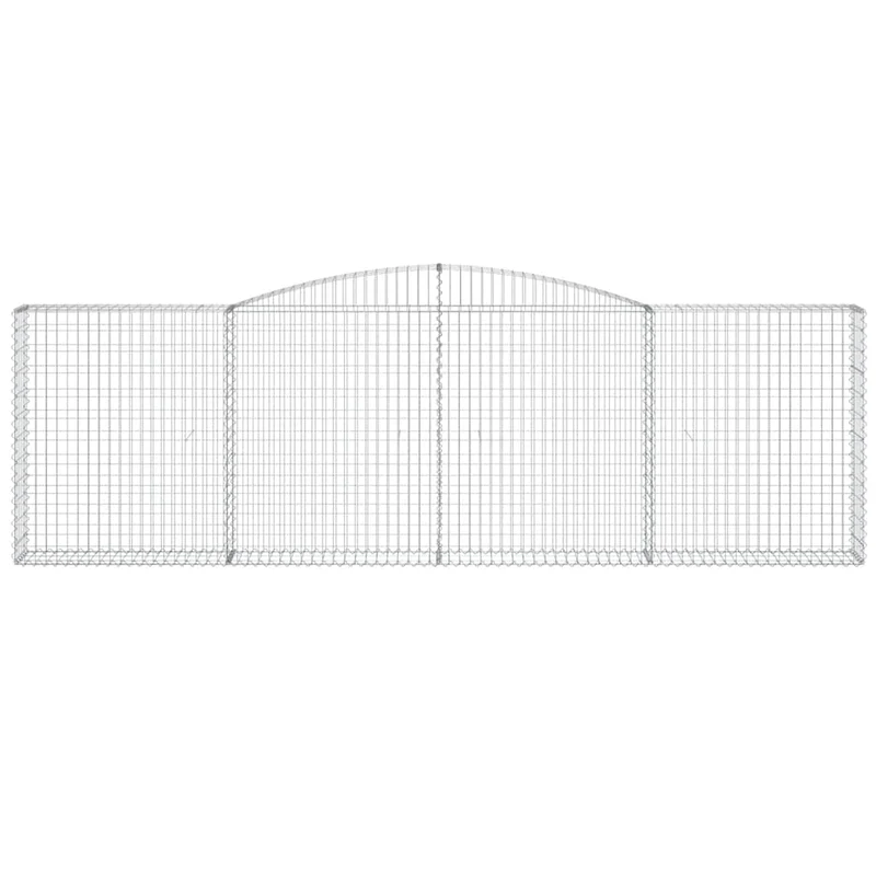 Cestas De Gaviones 9 Uds Forma De Arco Hierro 400x30x120/140 Cm