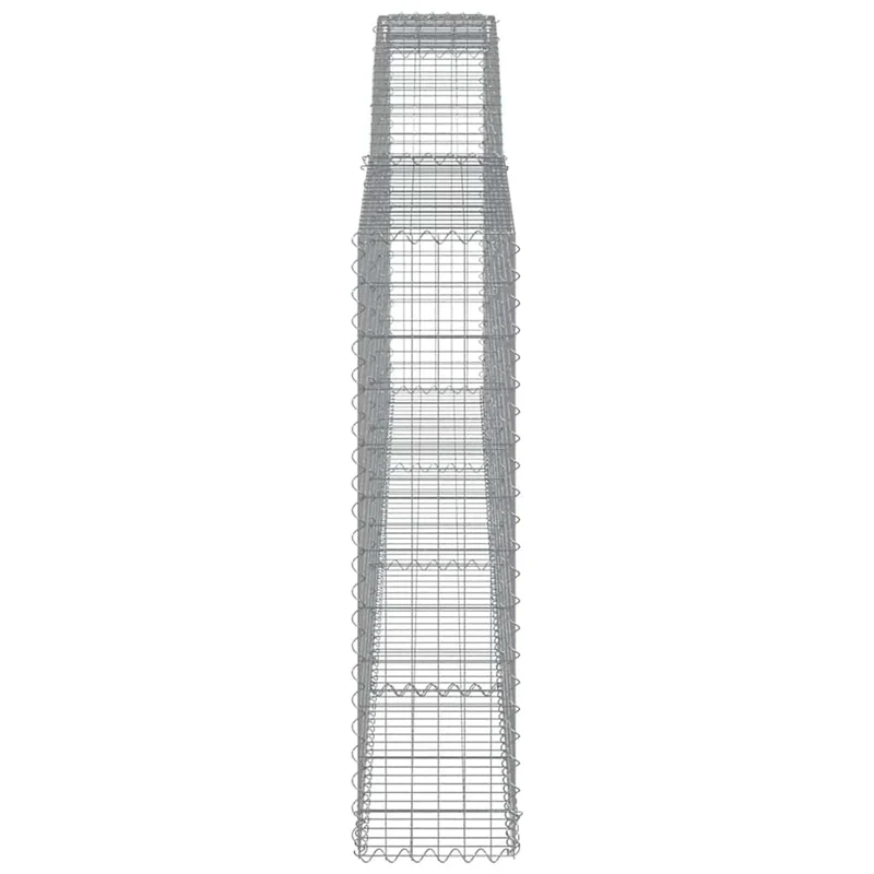 Cestas De Gaviones 9 Uds Forma De Arco Hierro 400x30x120/140 Cm