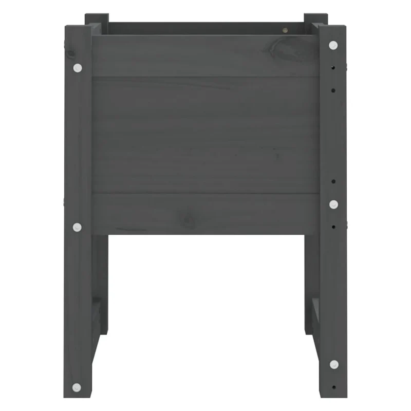 Jardinera De Madera Maciza De Pino Gris 40x40x52,5 Cm