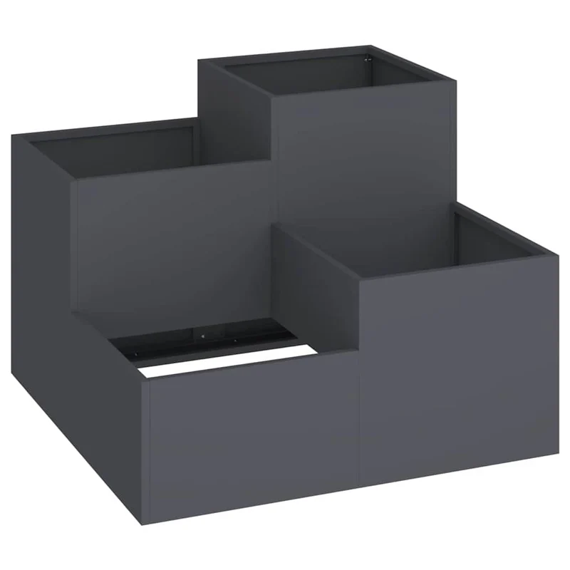 Maceta Para Jardín Antracita 80 X 80 X 60 Cm Acero