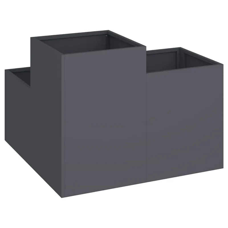 Maceta Para Jardín Antracita 80 X 80 X 60 Cm Acero