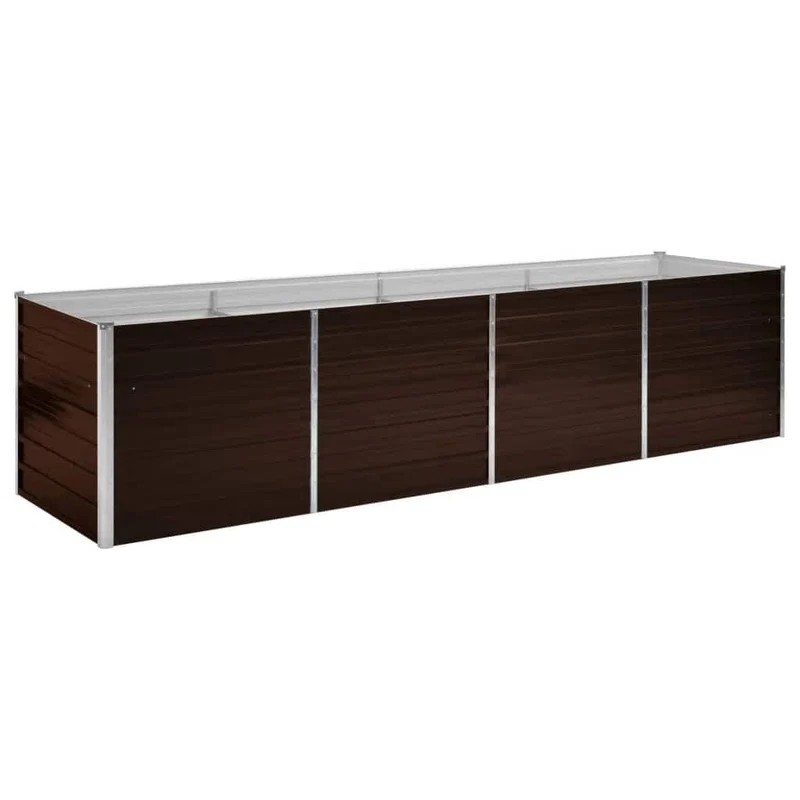 Arriate De Acero Galvanizado Marrón 320x80x77 Cm