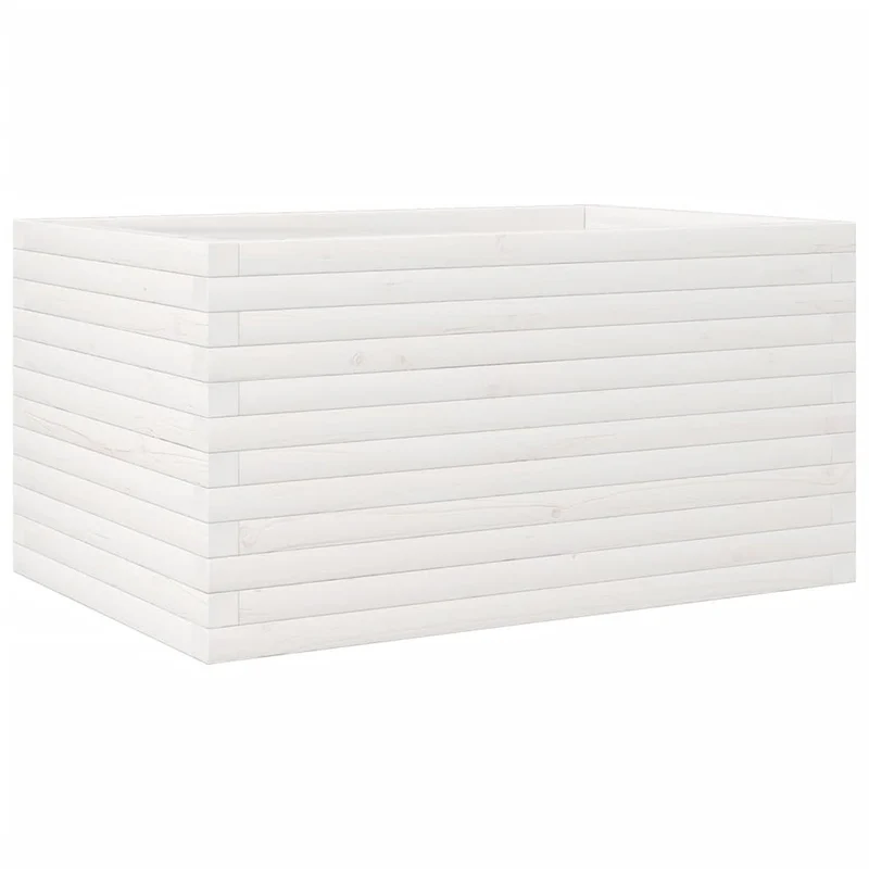 Jardinera De Madera Maciza De Pino Blanco 90x60x45,5 Cm