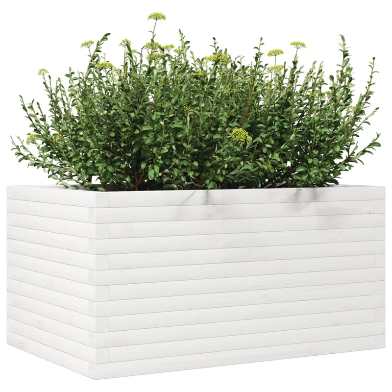 Jardinera De Madera Maciza De Pino Blanco 90x60x45,5 Cm