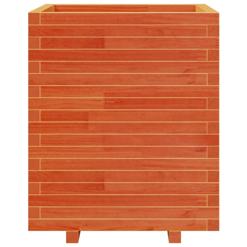 Jardinera Madera Maciza De Pino Marrón Cera 60x60x72,5 Cm