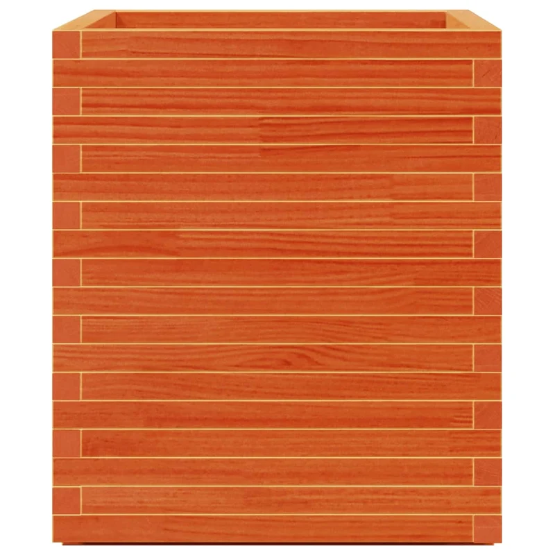 Jardinera Madera Maciza De Pino Marrón Cera 60x60x72,5 Cm