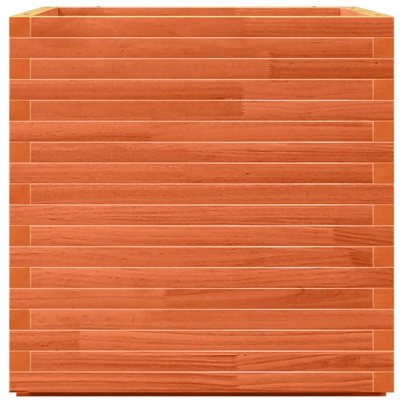 Jardinera Madera Maciza De Pino Marrón Cera 70x70x72 Cm