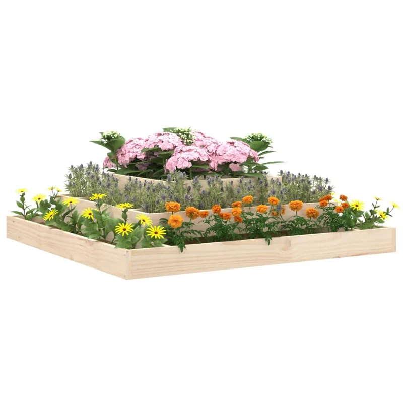 Jardinera De Madera Maciza De Pino 110x110x27 Cm