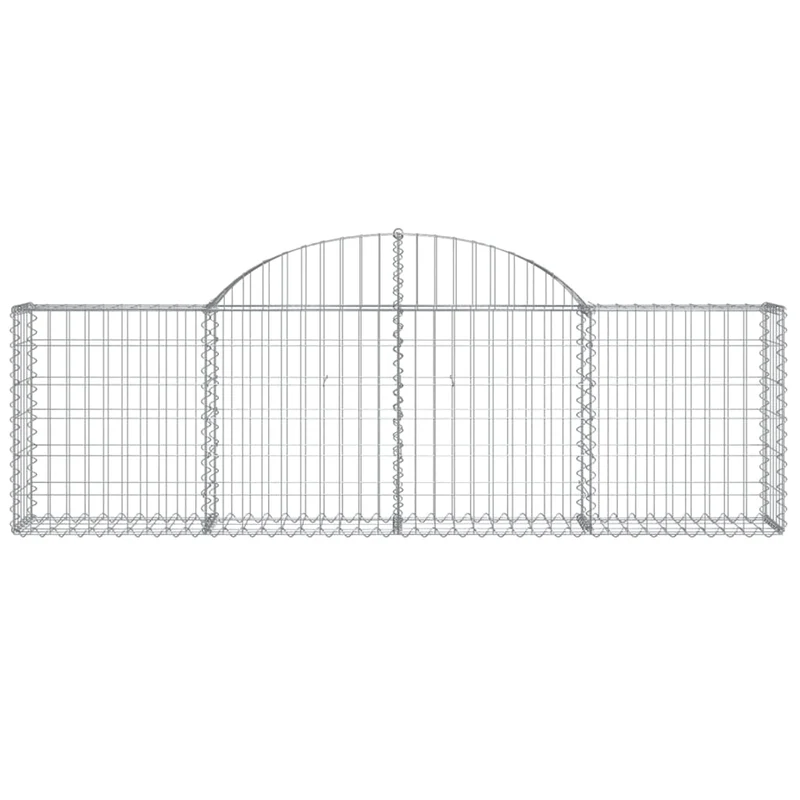 Cestas De Gaviones 7 Uds Forma De Arco Hierro 200x30x60/80 Cm