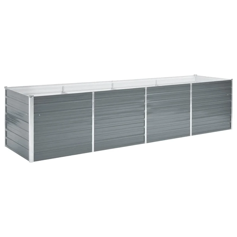 Arriate De Jardín De Acero Galvanizado Gris 320x80x77 Cm