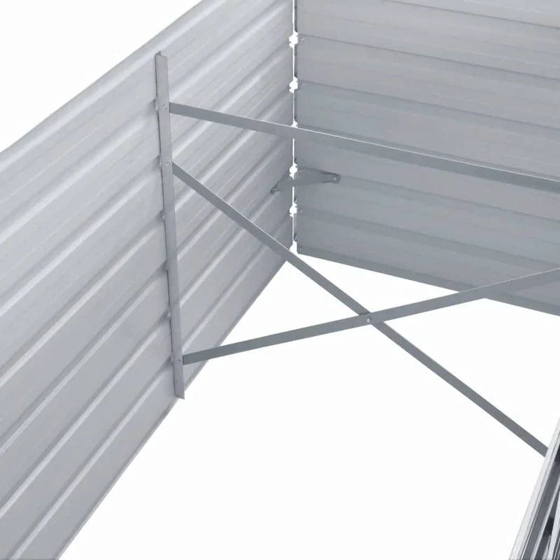Arriate De Jardín De Acero Galvanizado Gris 320x80x77 Cm
