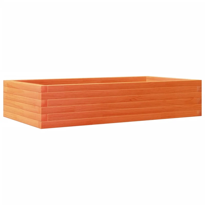 Jardinera Madera Maciza De Pino Marrón Cera 110x60x23 Cm