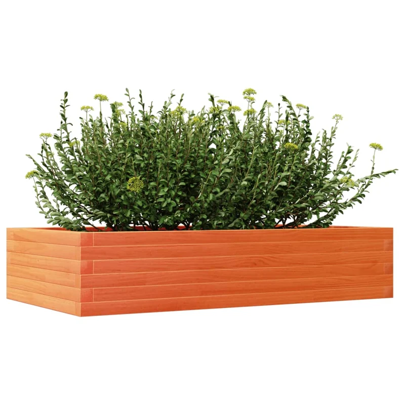 Jardinera Madera Maciza De Pino Marrón Cera 110x60x23 Cm
