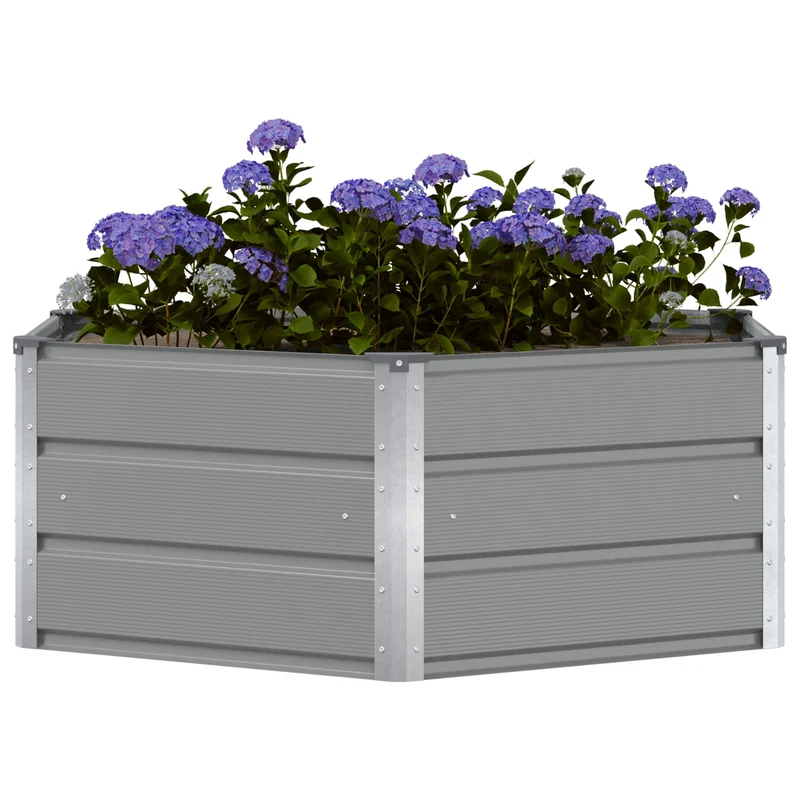 Jardinera Gris Claro 129 X 129 X 45 Cm Acero