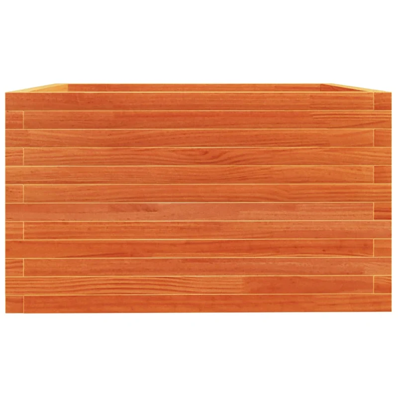 Jardinera Madera Maciza De Pino Marrón Cera 80x80x49,5 Cm