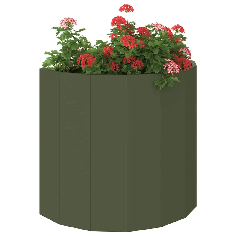 Jardinera Verde Oliva 60 X 30 X 50 Cm Acero