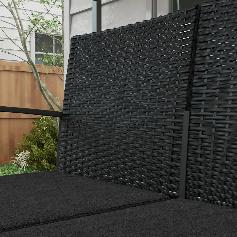 Outsunny Conjunto De Muebles De Jardín De Ratán Sintético De 5 Piezas Negro