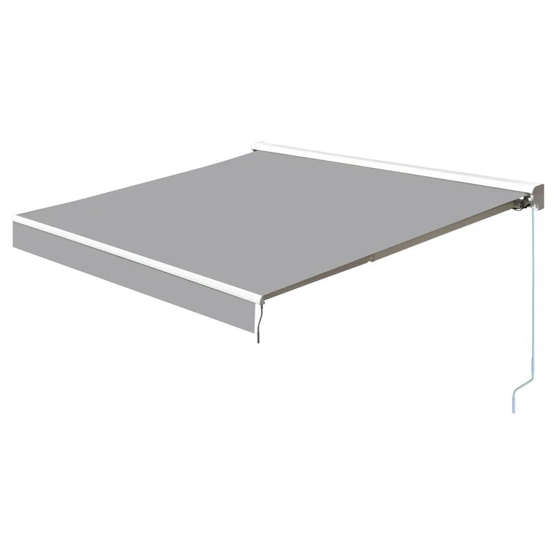 Outsunny Toldo Retráctil de Pared 250x200 cm Automática y Manual con Manivela y Mando a Distancia Luces LED Ajustable en Ángulo para Exterior Balcón Jardín Terraza Aluminio Gris