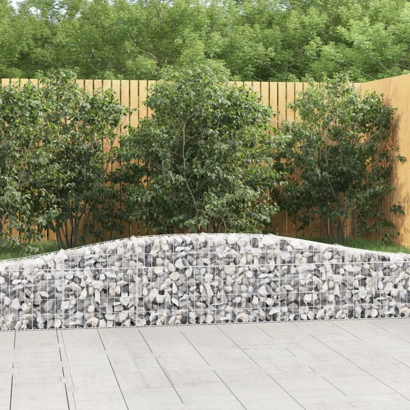 Cestas De Gaviones 7 Uds Forma De Arco Hierro 400x30x40/60 Cm