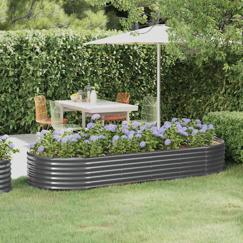 Jardinera Arriate Acero Galvanizado Antracita 249x100x36cm