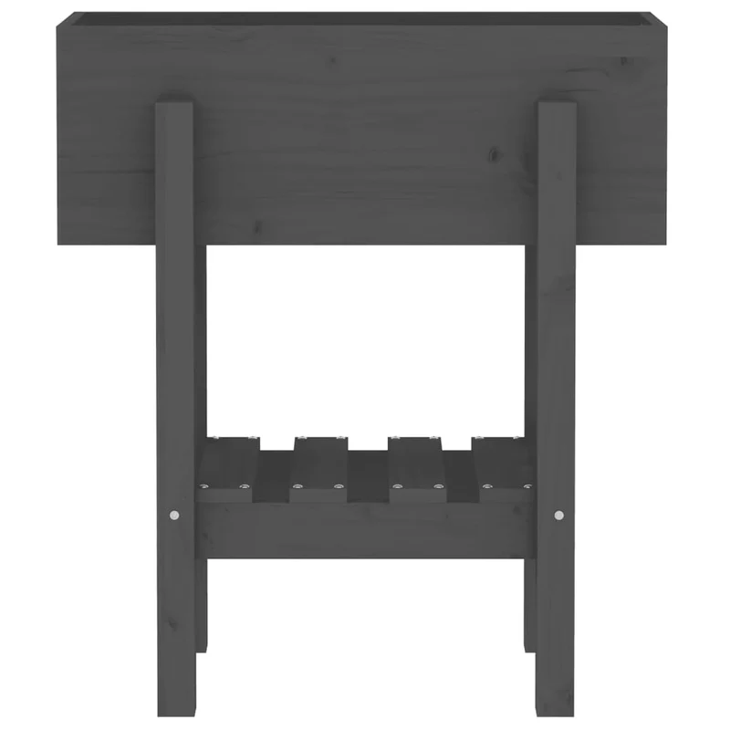 Jardinera Madera Maciza De Pino Gris 62x30x69 Cm