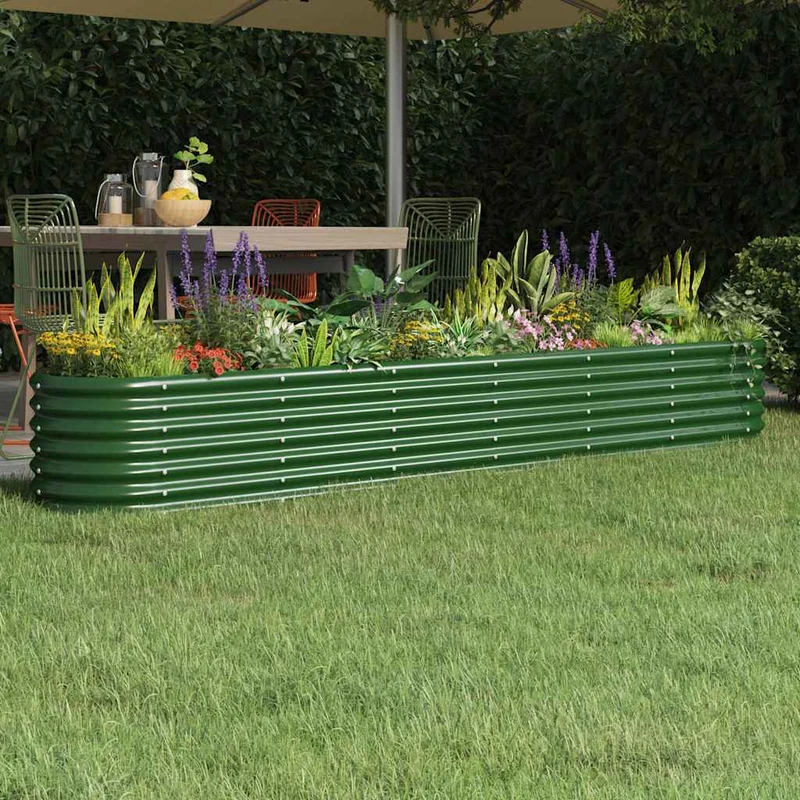 Jardinera Arriate Acero Galvanizado Verde 260x40x36 Cm