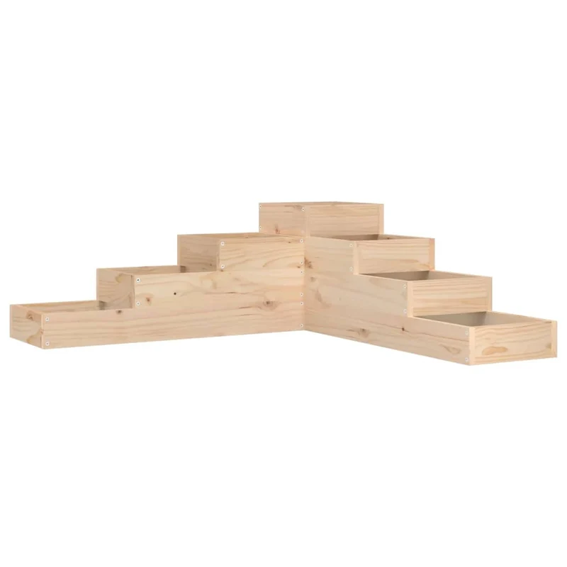 Jardinera De Jardín De 4 Niveles, 106 X 104,5 X 36 Cm, Madera Maciza De Pino