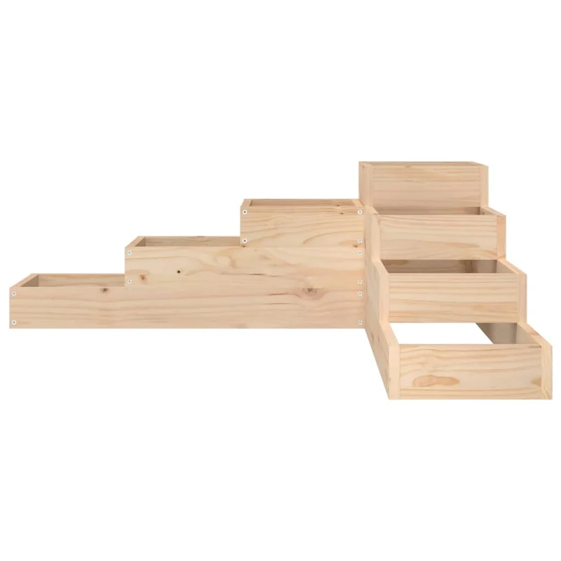 Jardinera De Jardín De 4 Niveles, 106 X 104,5 X 36 Cm, Madera Maciza De Pino